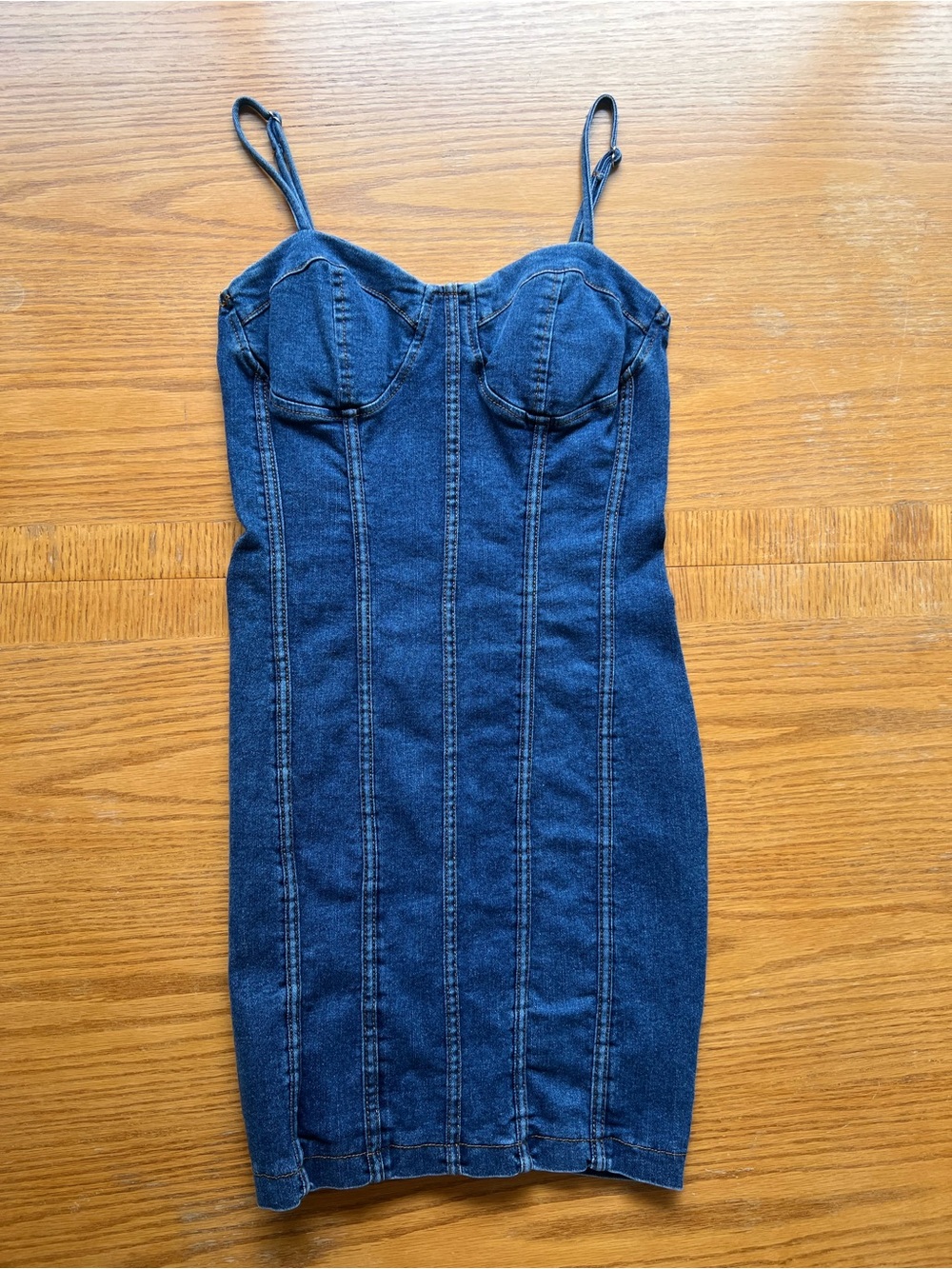 Akira Size Small Women's Denim Medium Wash Mini Dress Cotton Blend